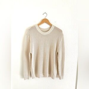 ARITZIA ivory mesh organic cotton sweater / size S-L
